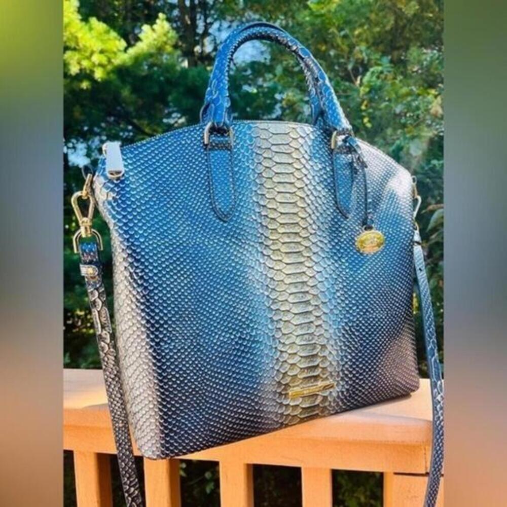 Brahmin Duxbury Serenity Meridian Satchel Metallic Snake Print NWT